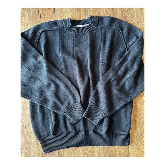 Liz Claiborne Vtg Black Chunky Sweater Men's Size Large - Picture 1 of 6